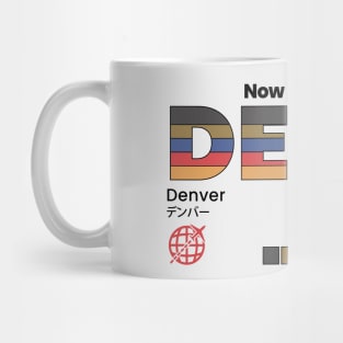 Vintage Denver DEN Airport Label Retro Travel Colorado Mug